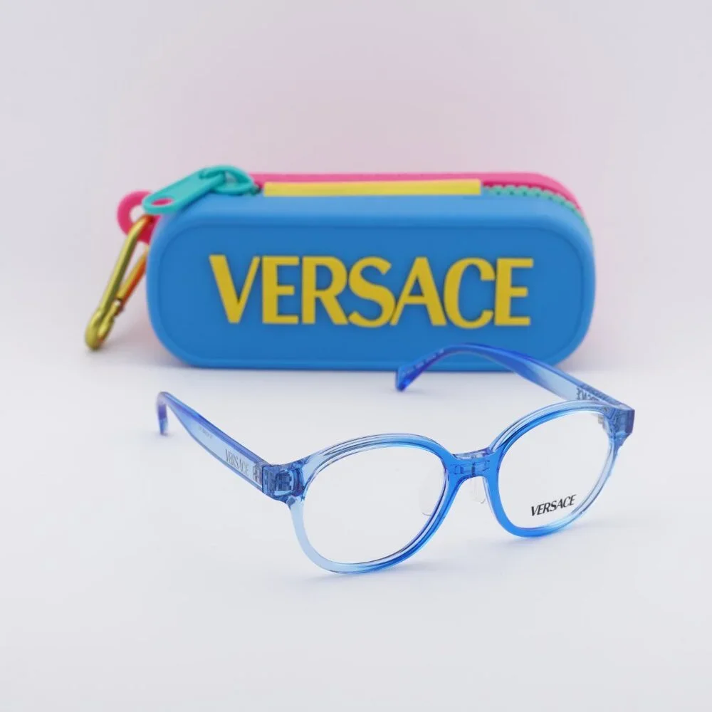 Versace Kids VK3012 5532 Round Eyeglasses - Transparent Blue 47mm